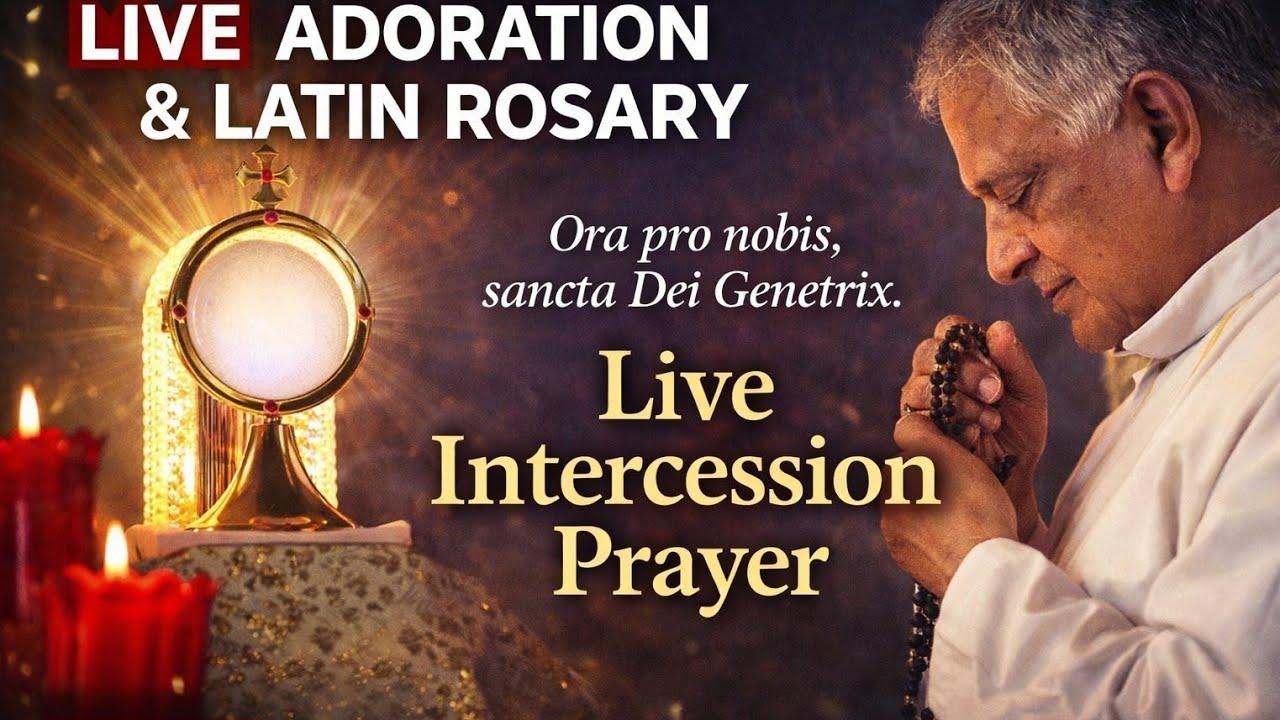 🔴 LIVE EUCHARISTIC ADORATION | Jesus Present • Peace • Latin Rosary