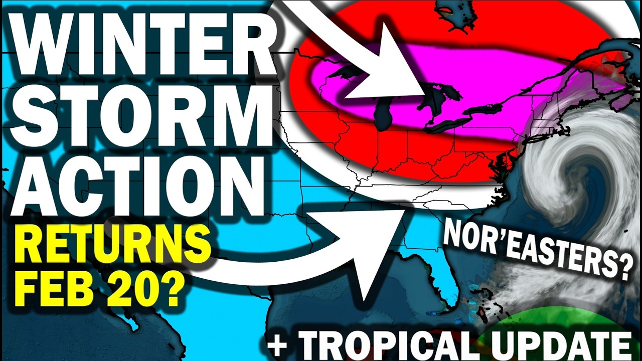 Major Winter Storm Action & Polar Vortex Return After Feb 19th East Coast Snowstorm, Tropical Update
