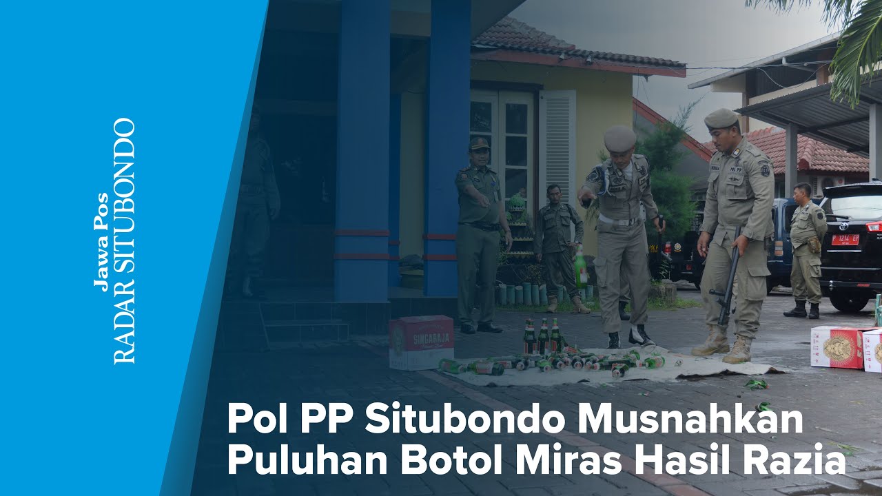 Pol PP Situbondo Musnahkan Puluhan Botol Miras Hasil Razia
