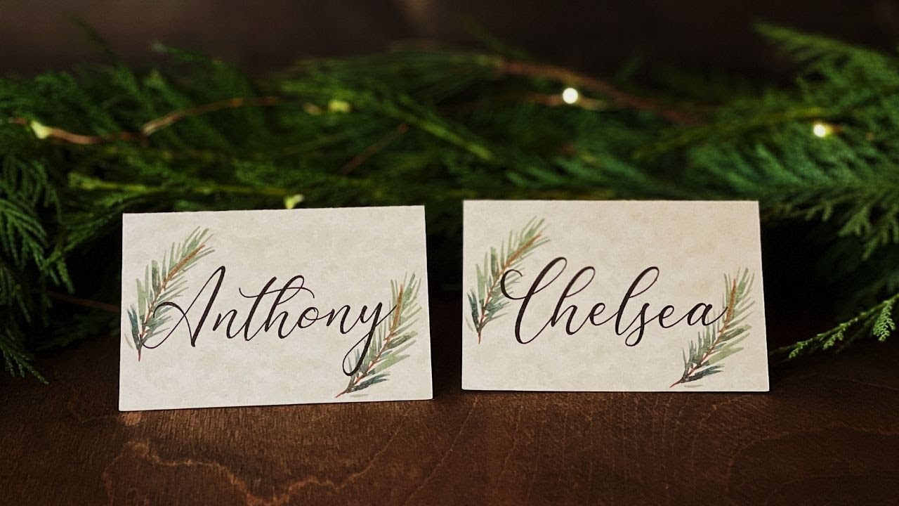 DIY Place Cards | Cricut Wedding Card w/ Pine #DIYwedding