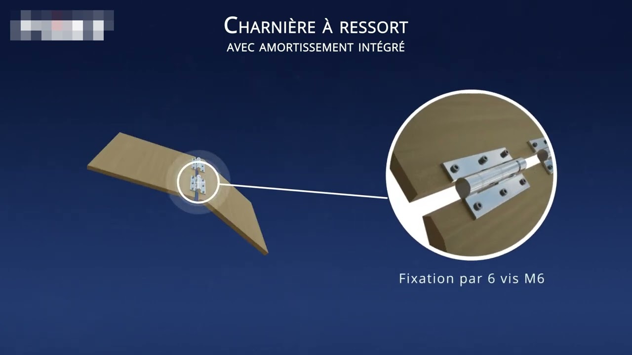 Charnière à ressort avec amortissement intégré