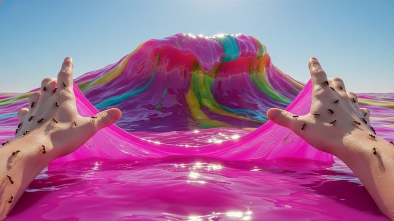 Which Ocean Would You Swim In? 🌊 Colorful Slime Wave Close-Up ASMR