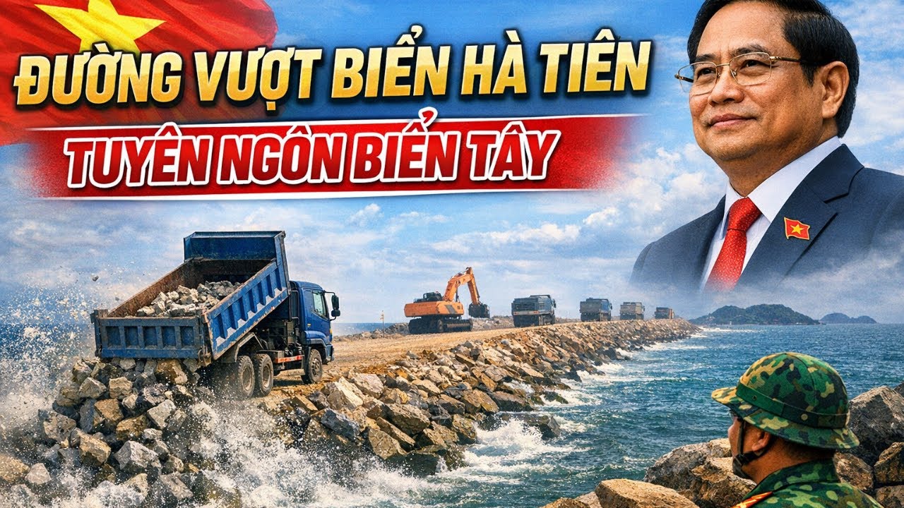 ĐƯỜNG VƯỢT BIỂN HÀ TIÊN KHÔNG CHỈ LÀ ĐÁ LẤN BIỂN, MÀ LÀ TUYÊN NGÔN HẠ TẦNG TRÊN BIỂN TÂY