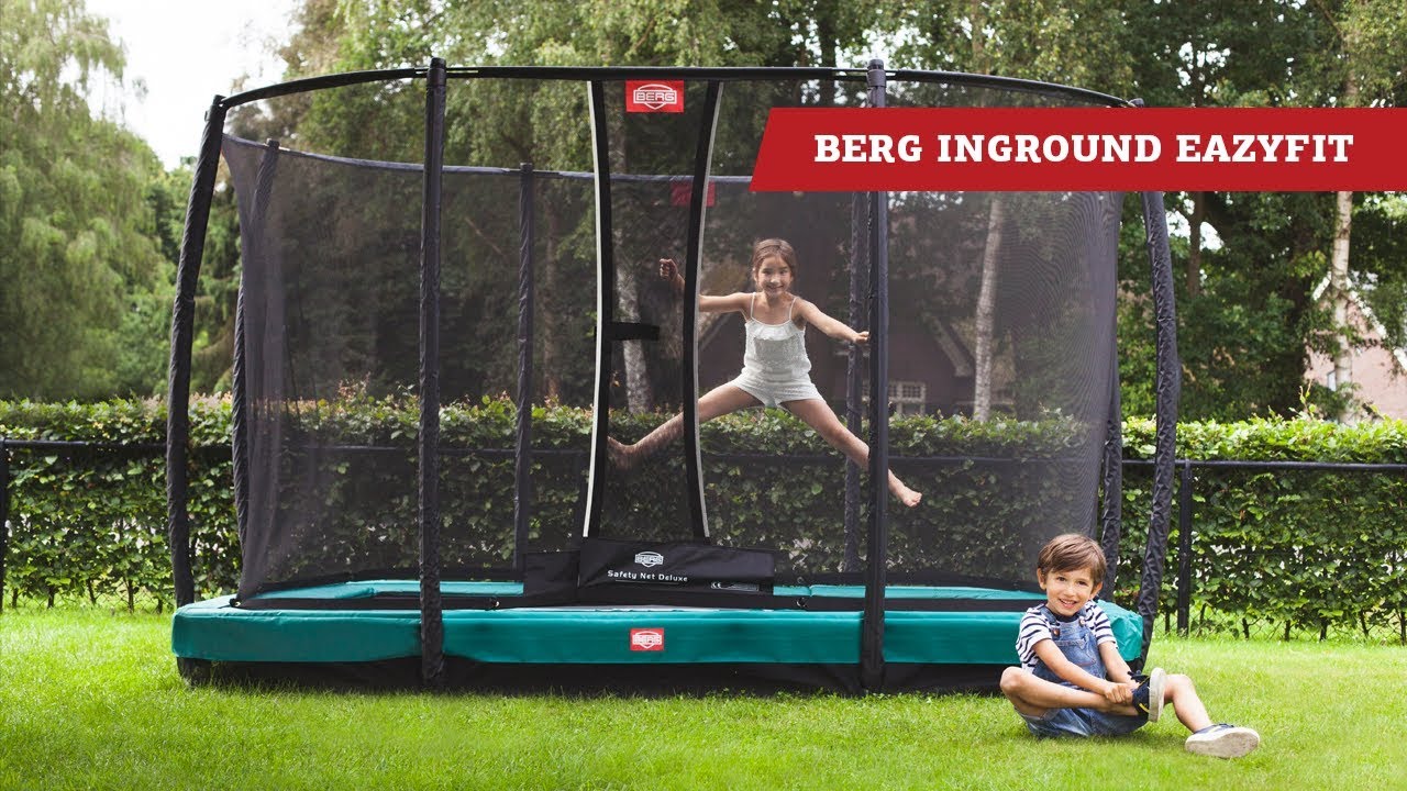 BERG InGround EazyFit trampoline + Safety Net Deluxe Eazy Fit