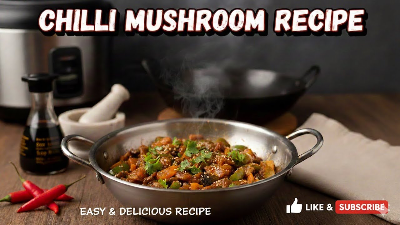 Chilli Mushroom recipe                 #quickrecipes #viral #foryou #chillimushroomrecipe #mushroom 