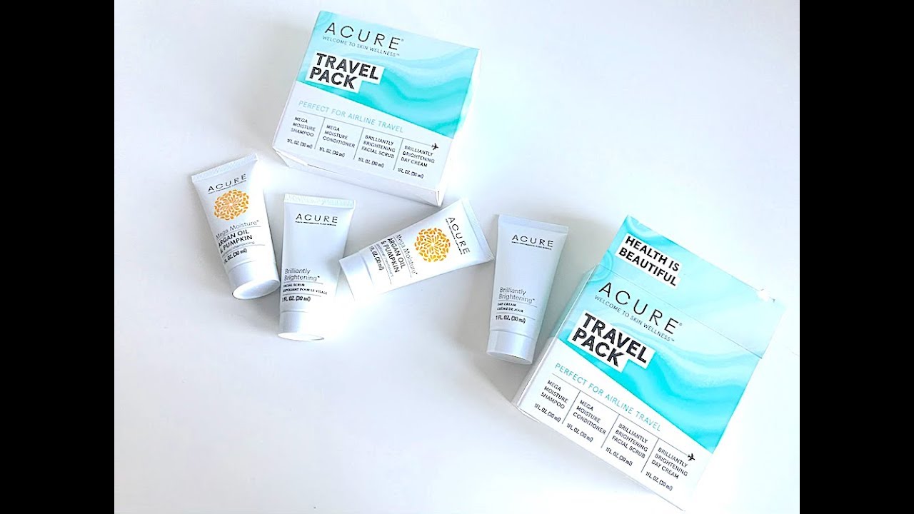 IHERB: Acure, Travel Pack, Shampoo, Conditioner, Facial Scrub, Day Cream - Видео обзор
