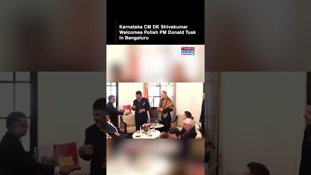 Karnataka CM DK Shivakumar Welcomes Polish PM Donald Tusk In Bengaluru | Watch #shorts