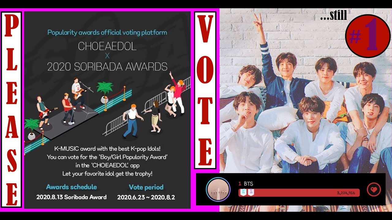 VOTE BTS for CHOEAEDOL X SORIBADA AWARDS 2020