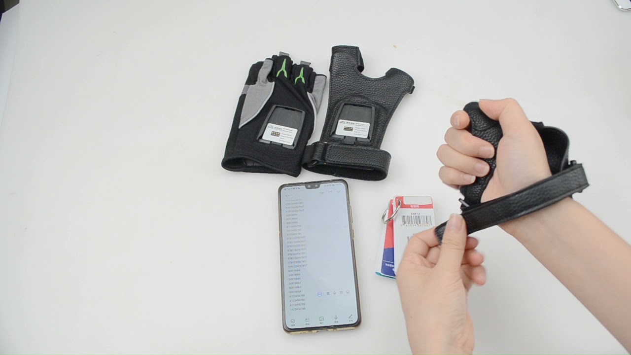 Wireless Glove Scanner with three different types of gloves