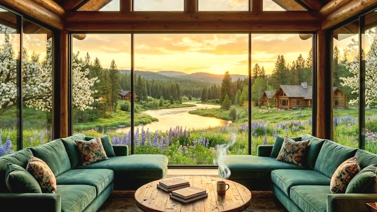 3 HOURS INSTAN RELAX | Relaxing Peaceful Spring River Sounds & Smooth Jazz Morning 🌸 #jazzforrelax