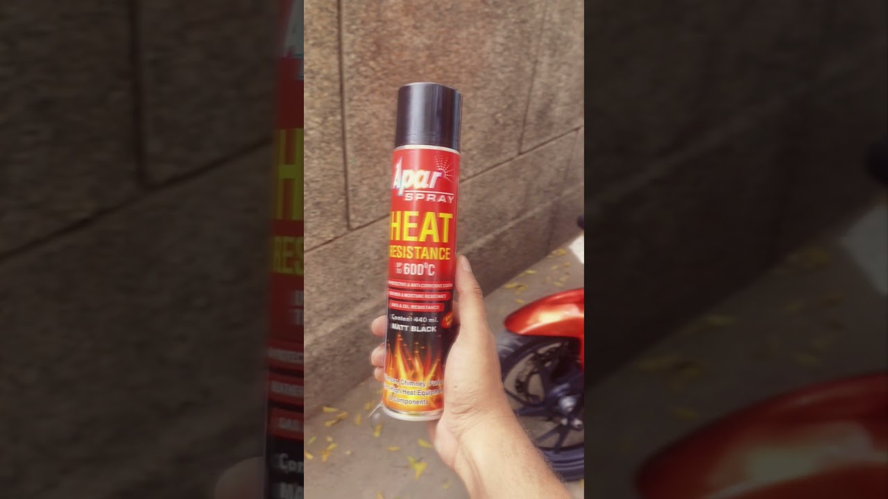APAR Heat Resistant Spray Paint MATT BLACK upto 600&deg;C #paint #bikemaintenance #bikeservice #black
