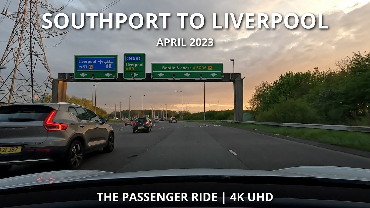 Sunset Drive from SOUTHPORT to LIVERPOOL | 2023 | 4K