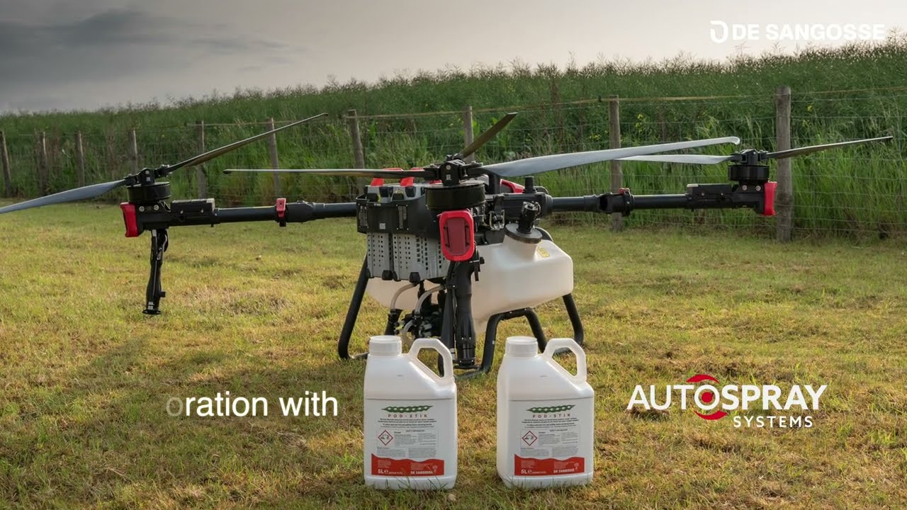 A UK first - a Pod Stik trial on oilseed rape applied by autonomous drone.