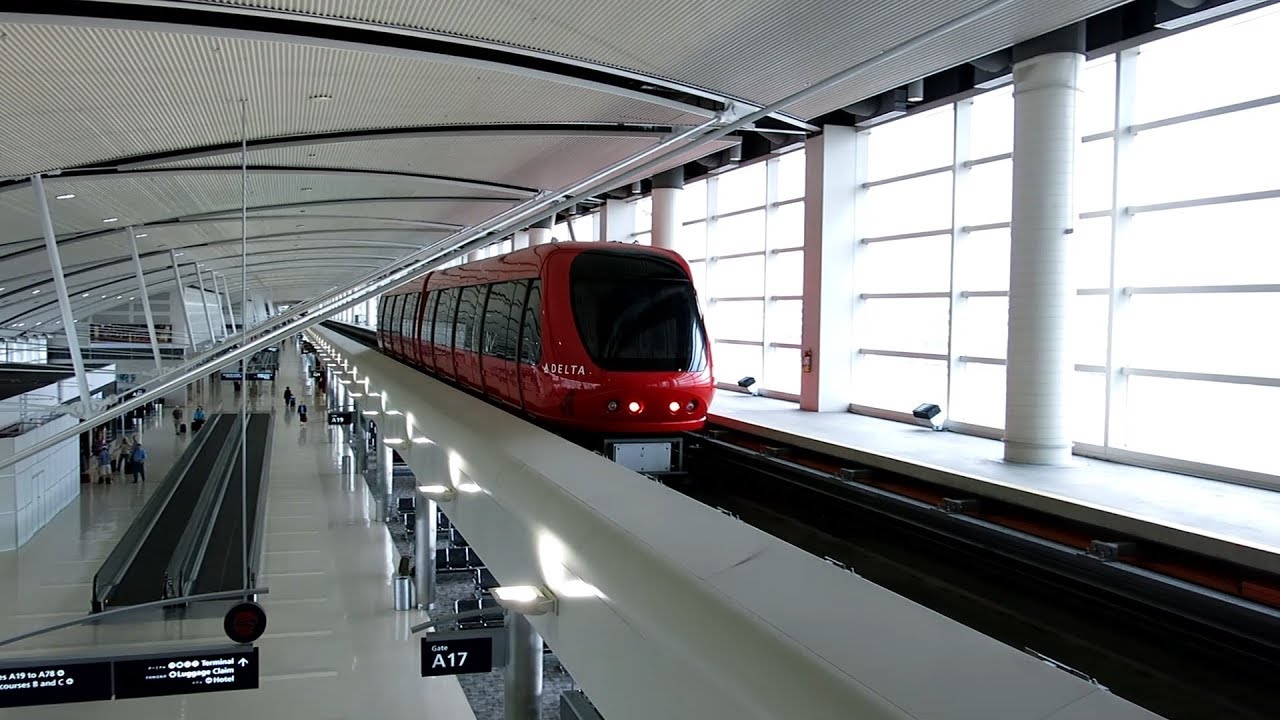 Detroit Metropolitan Airport's ExpressTram ride from North to South station.