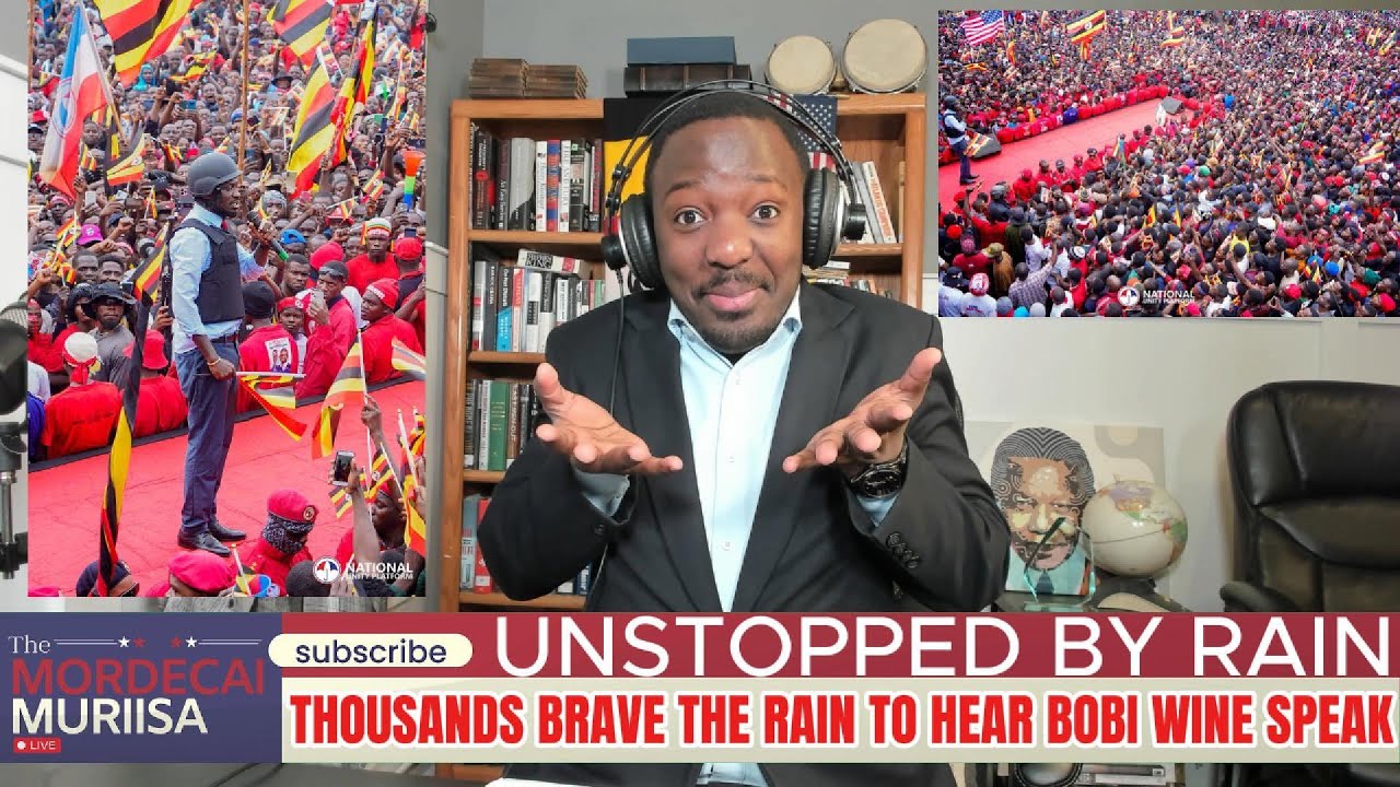 Unstopped by Rain: Thousands Brave the Rain to Hear Bobi Wine Speak.