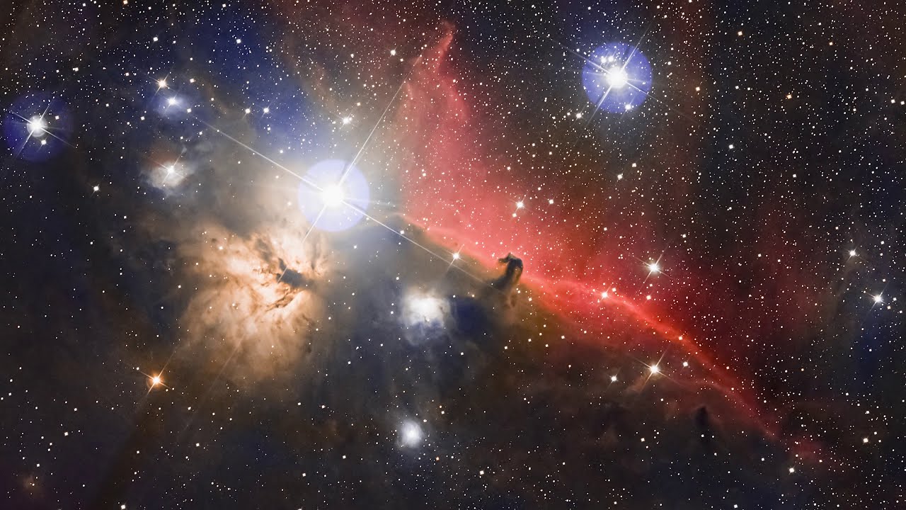 Flame Nebula + Horsehead Nebula (NGC 2024 + IC 434)