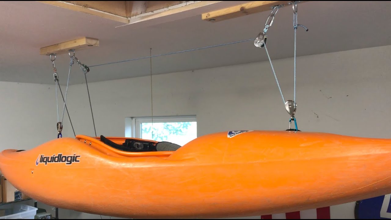 Kayak hoist system, pulley system, DIY