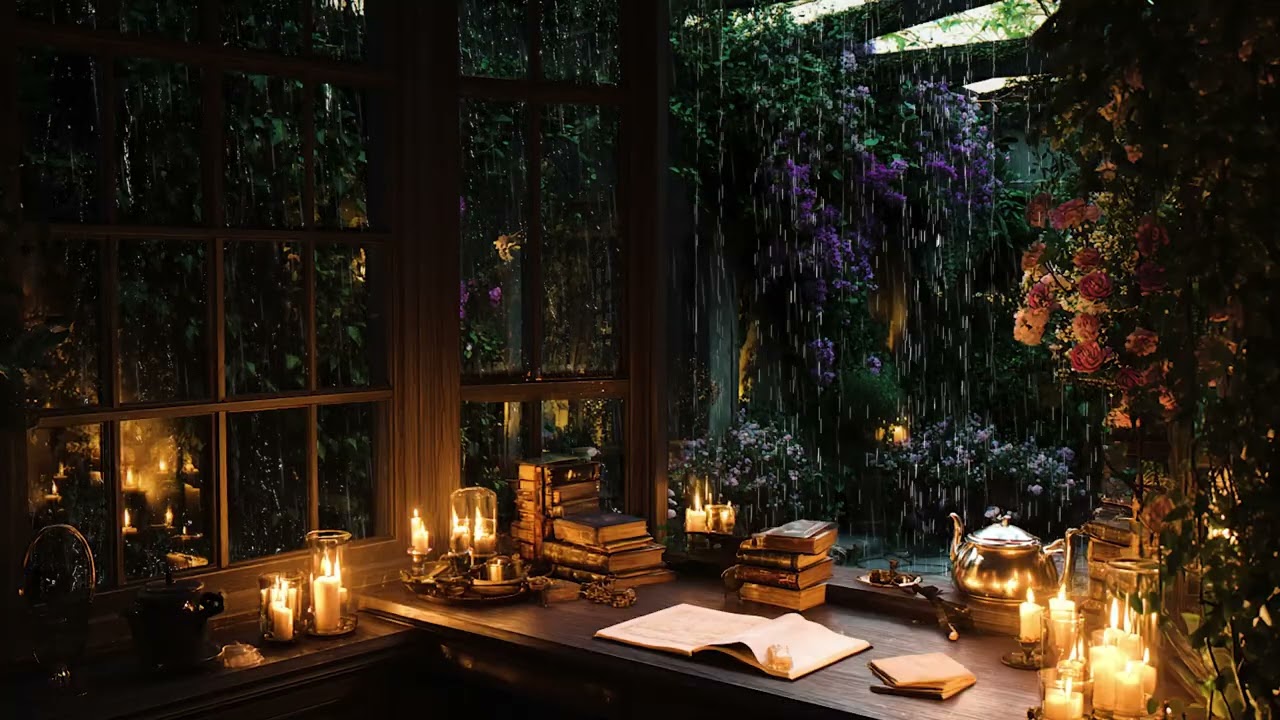 Lonely Forest Cabin 🌲 Heavy Rain Ambience for Insomnia Relief Deep Sleep & Stress Relief
