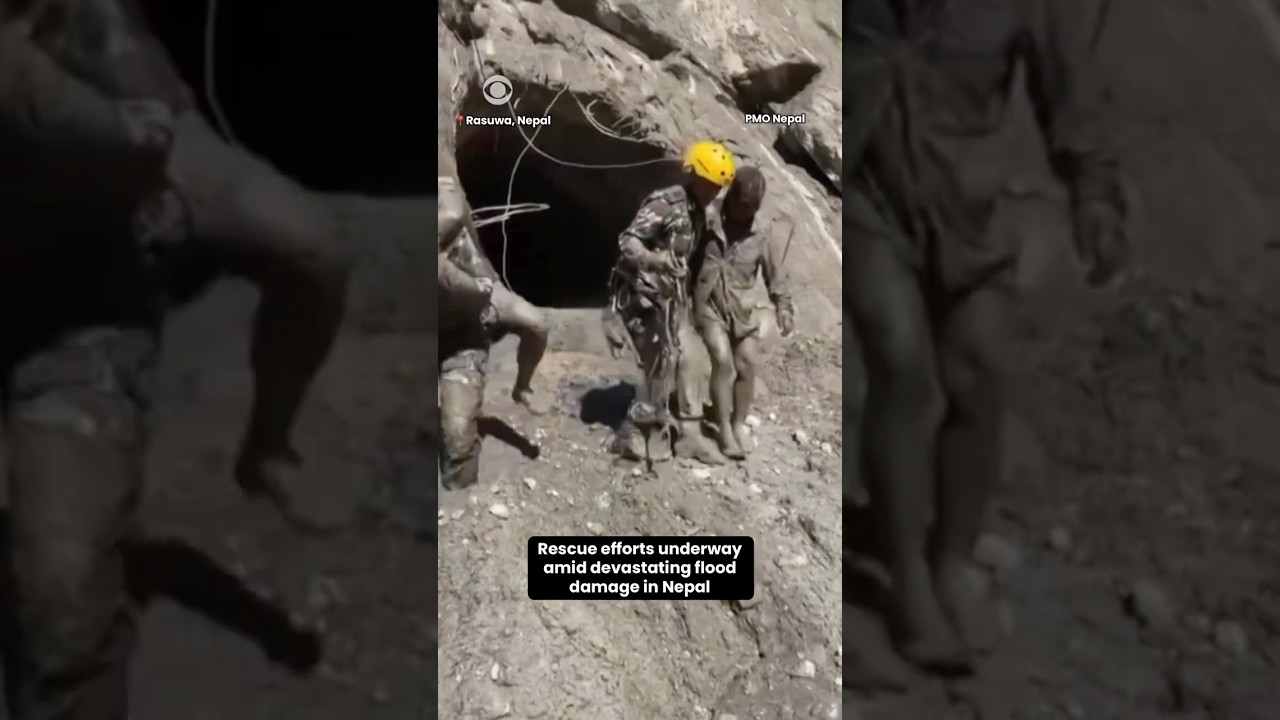Rescue efforts underway amid devastating flood damage in Nepal #shorts