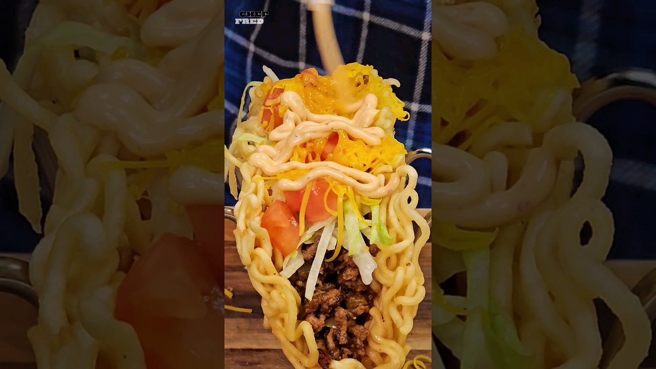 Elevate Your Ramen Game With Bear-liciois Taco Twist!🤤 #shorts #tacos #ramen #webarebears