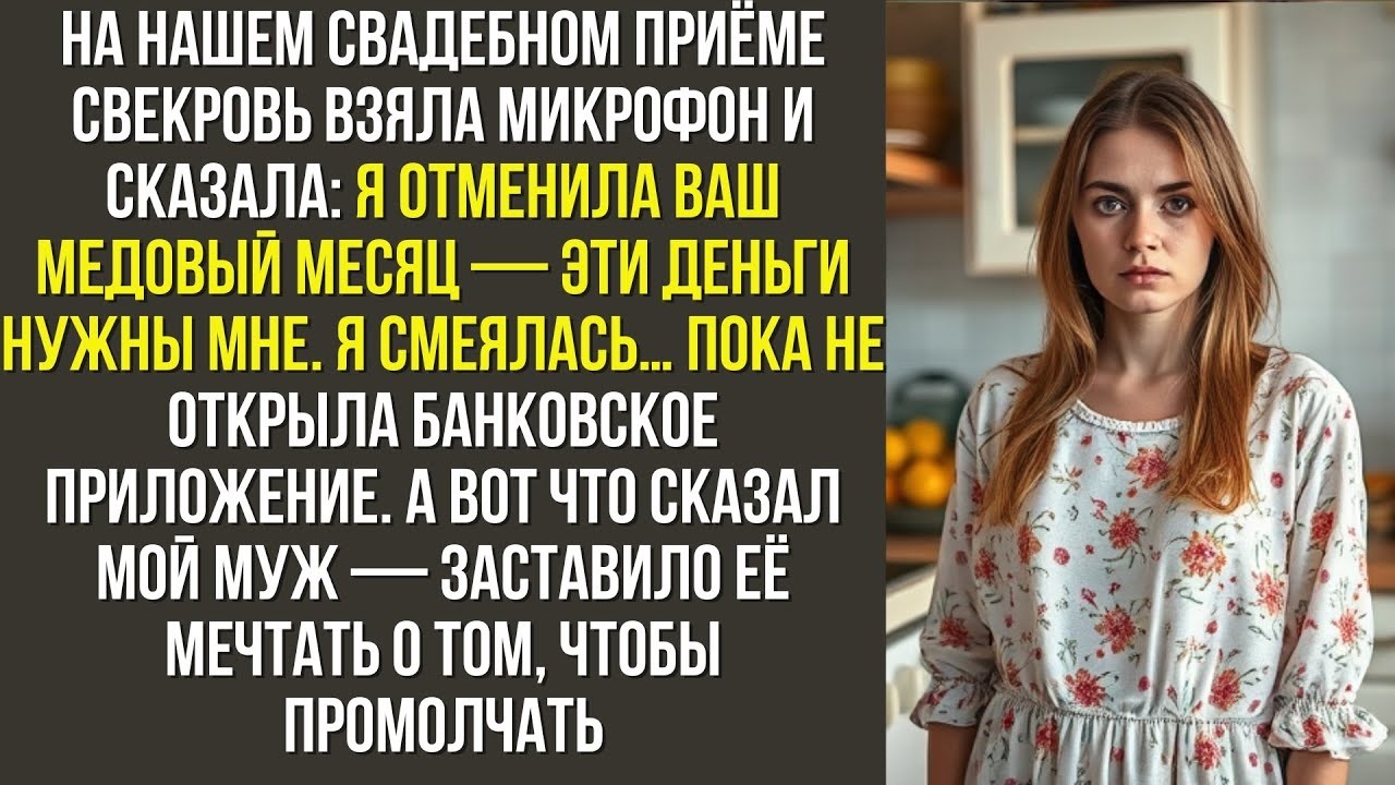 На нашем свадебном приёме свекровь взяла микрофон и сказала Я отменила ваш медовый месяц