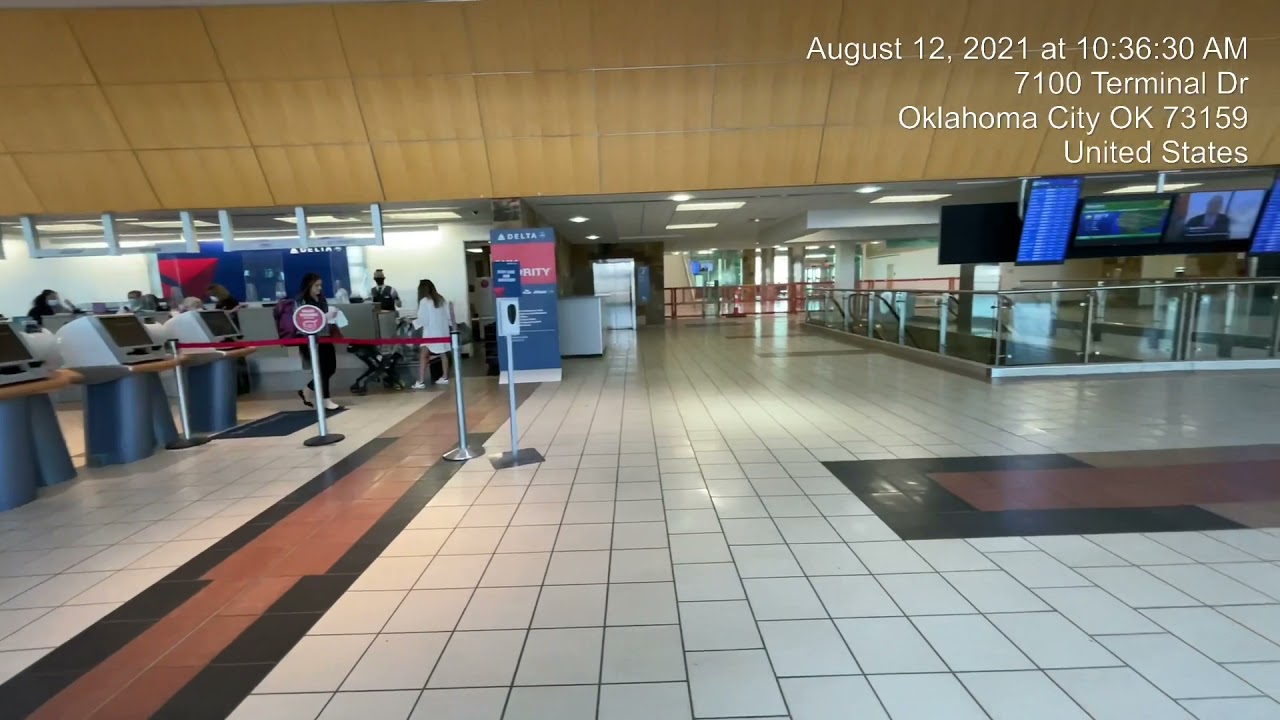 Delta Checkin to Security to Gate 22 at Oklahoma Will Rogers World Airport (Aug 12, 2021)