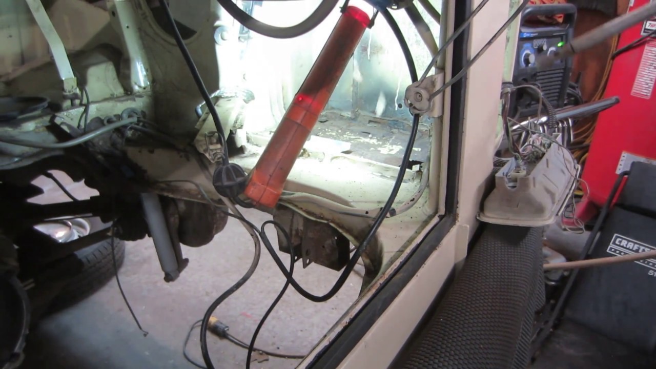 vw bus welding in a battery tray.