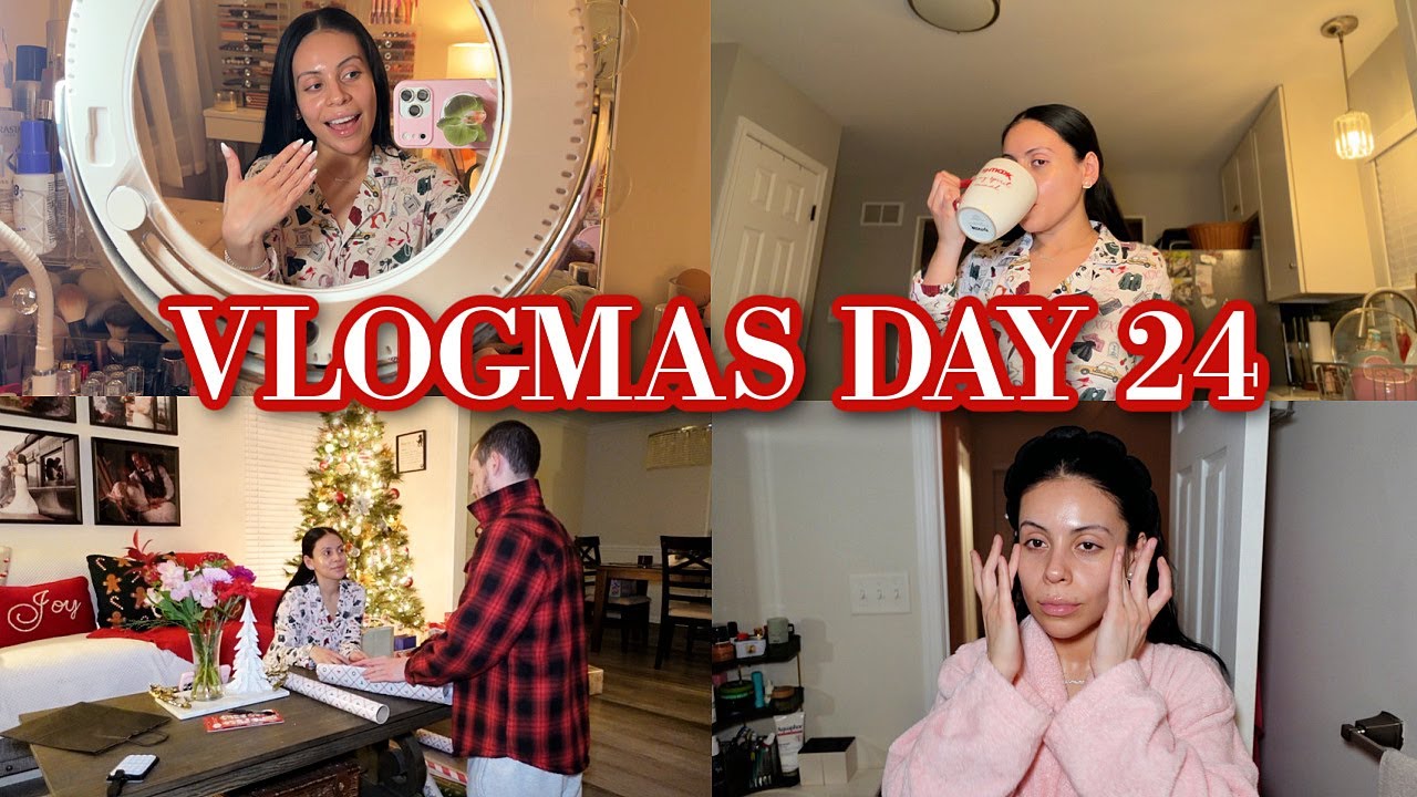 VLOGMAS DAY 24 ✨❄️🎀 Christmas Eve Self Care Night: Skincare, Haircare & Cozy PJ’s