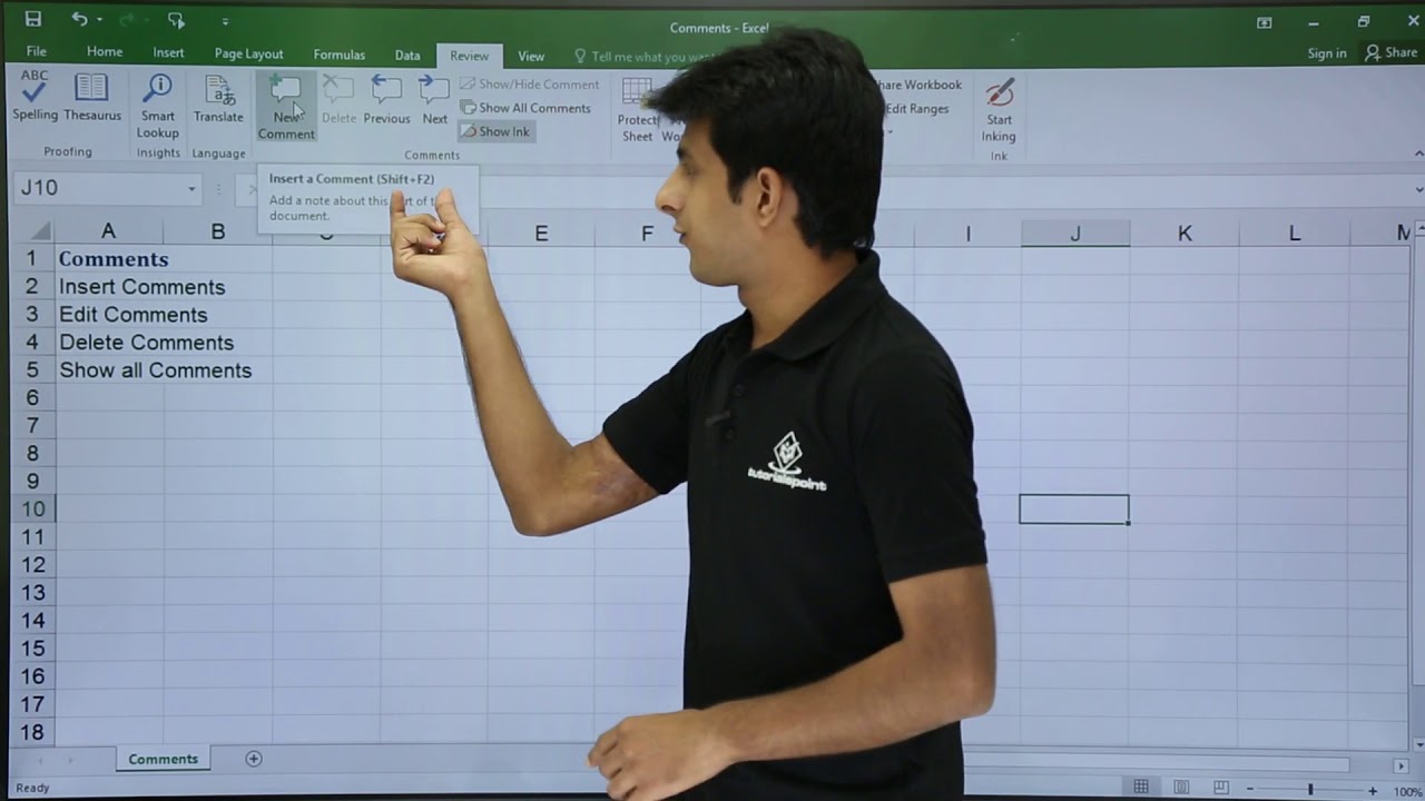 MS Excel - Comments