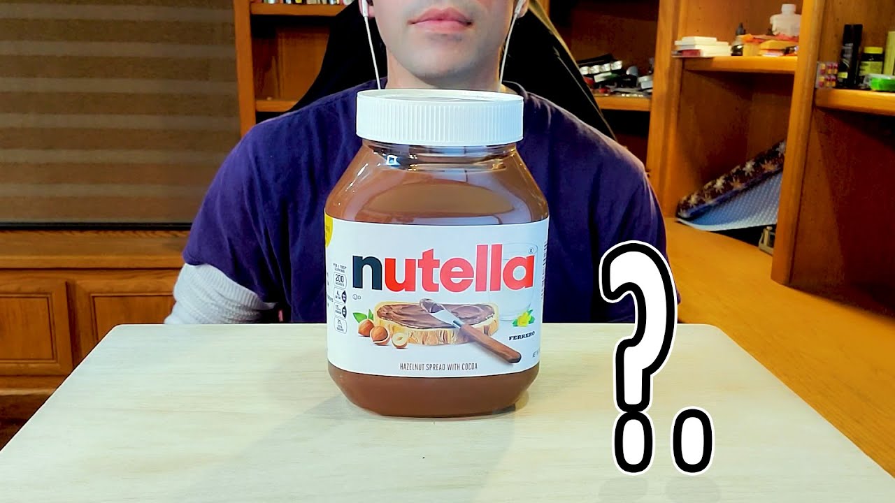 Can I Finish 1  ➡  33.5oz Jar of Nutella🤔? [ASMR]