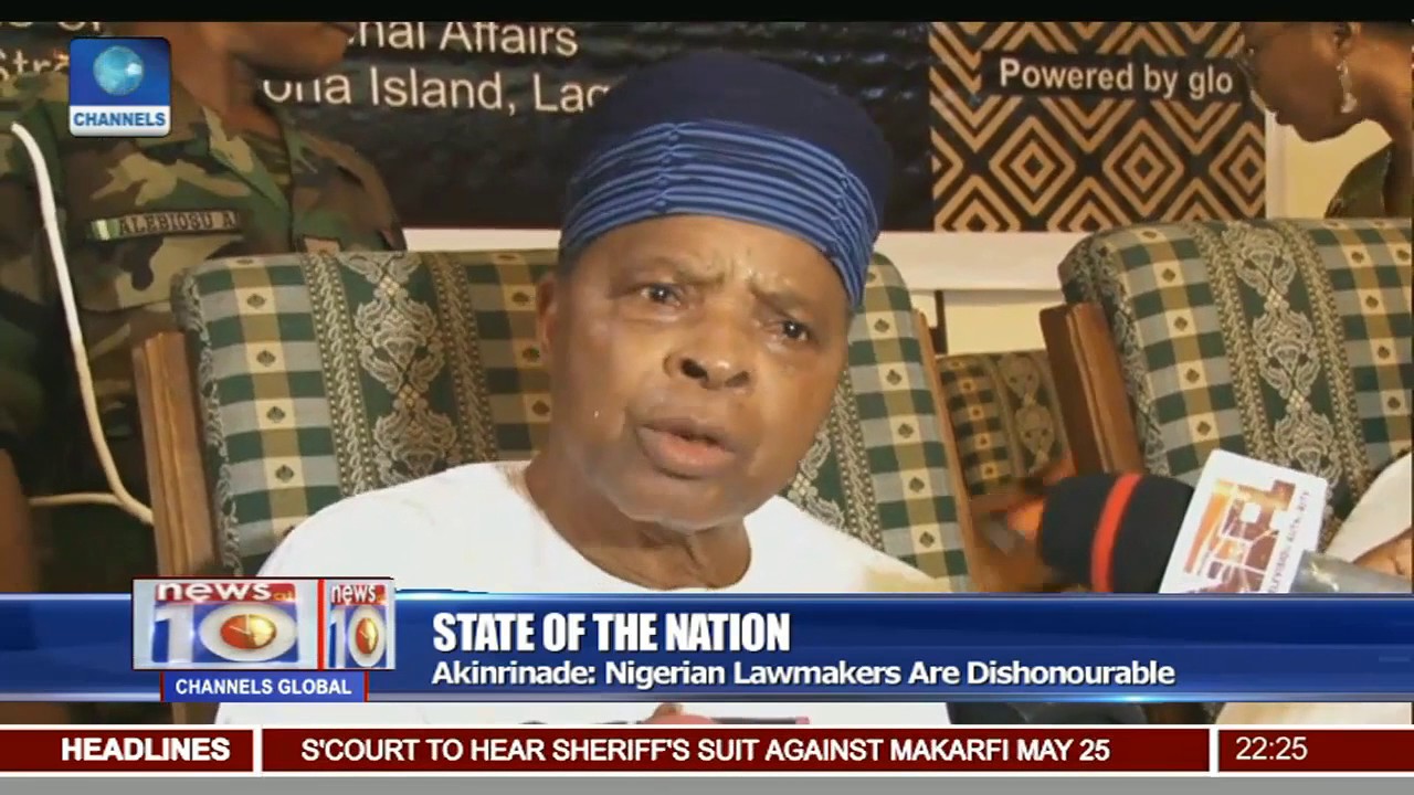 News@10: Akinrinade Says Nigerian Lawmakers Are Dishonourable 04/05/17 Pt 2