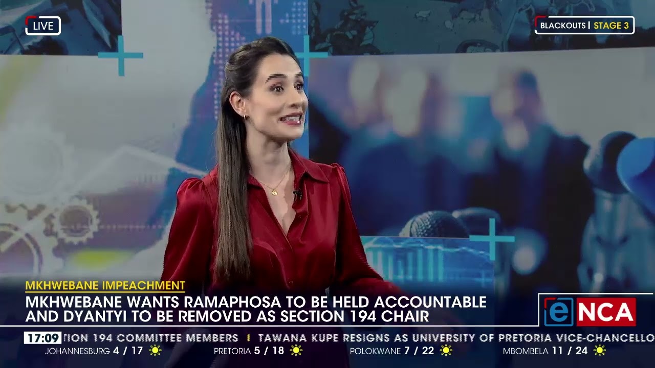 Mkhwebane wants Ramaphosa to be held accountable and Dyantyi to be removed as section 194 chair