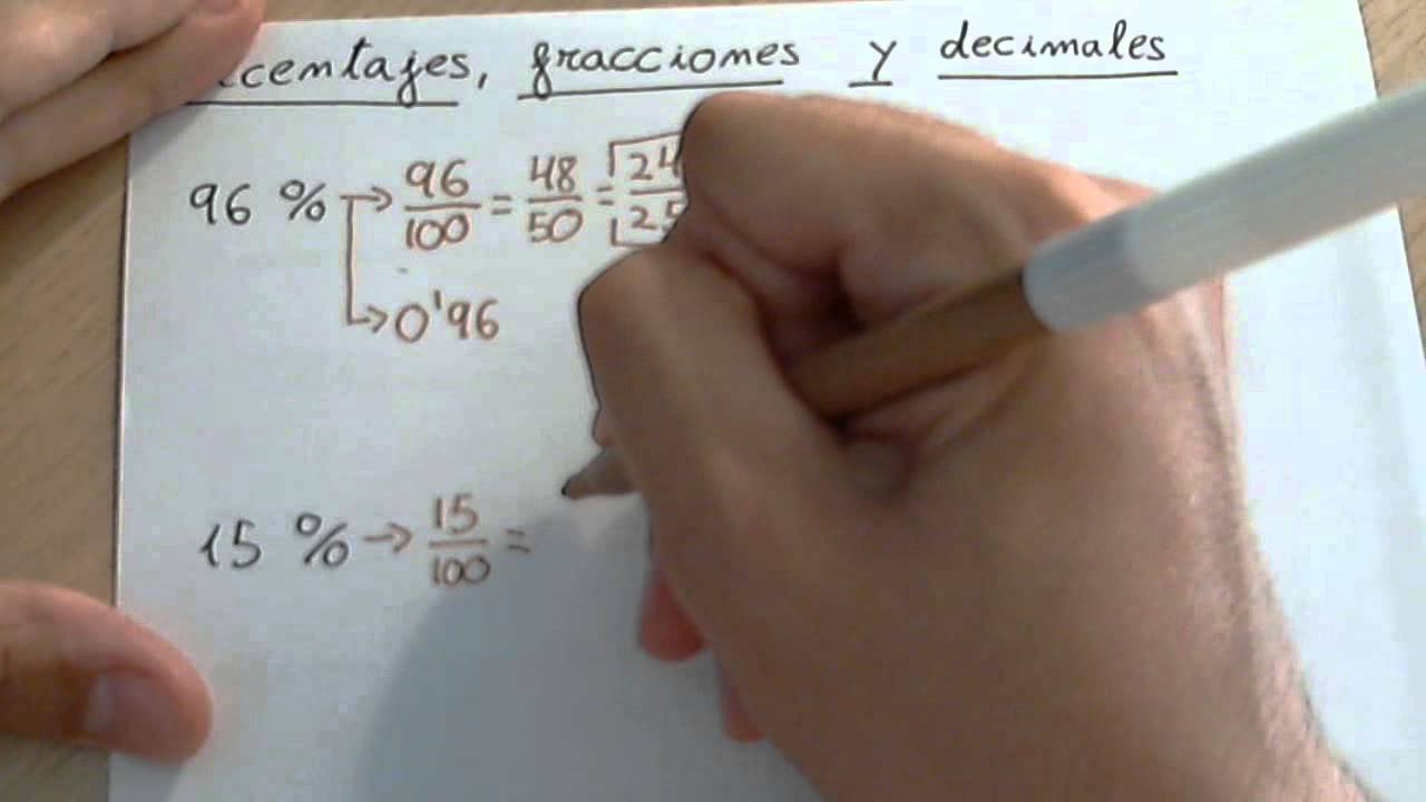 Porcentajes, fracciones y números decimales.