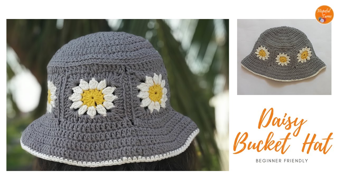How to Crochet a Daisy Bucket Hat | Easy Crochet Bucket Hat Tutorial for Beginners | Hopeful Turns