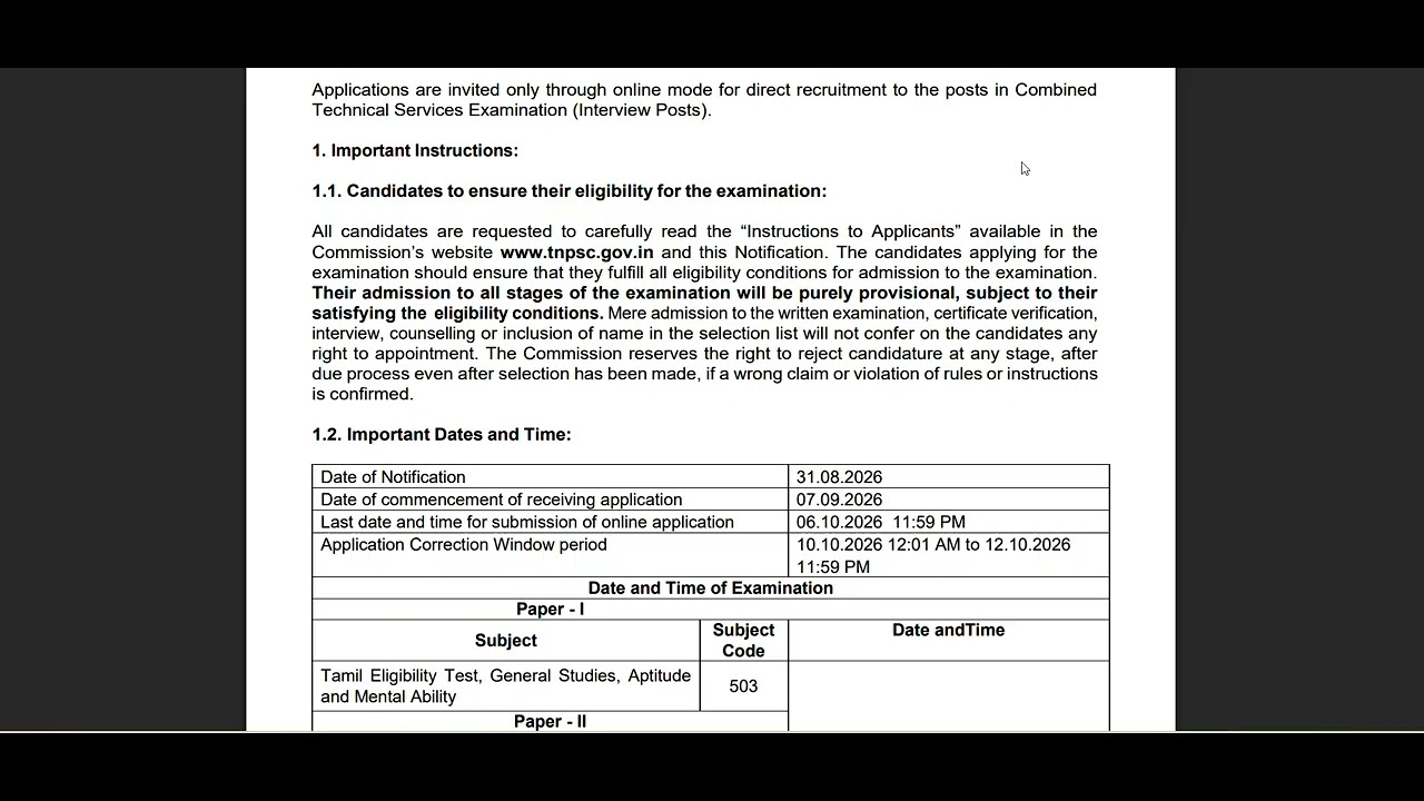 TNPSC - CTSE 2026 INTERVIEW POSTS - 170 POSTS - APPLICATION ONLINE - APPLY DETAILS.