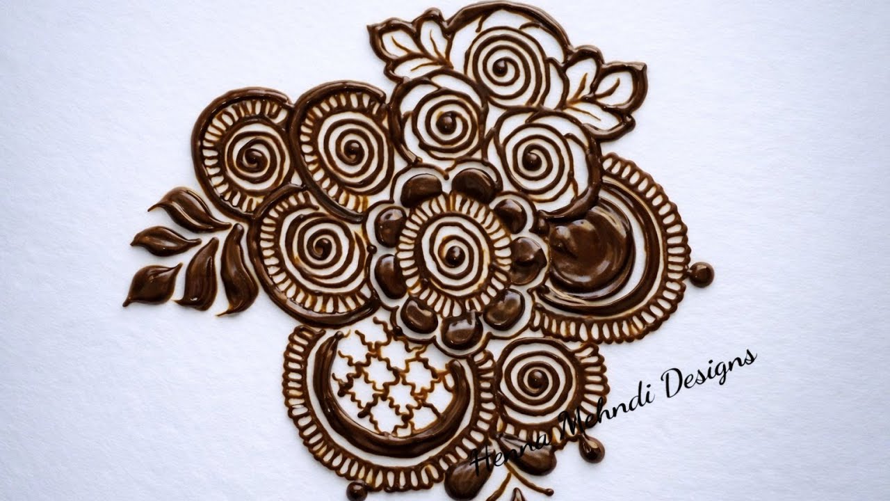 भरवा मेहंदी | Mehndi bunch design | Khafif design |Gol tikki mehndi design | Bold dubai mehndi 