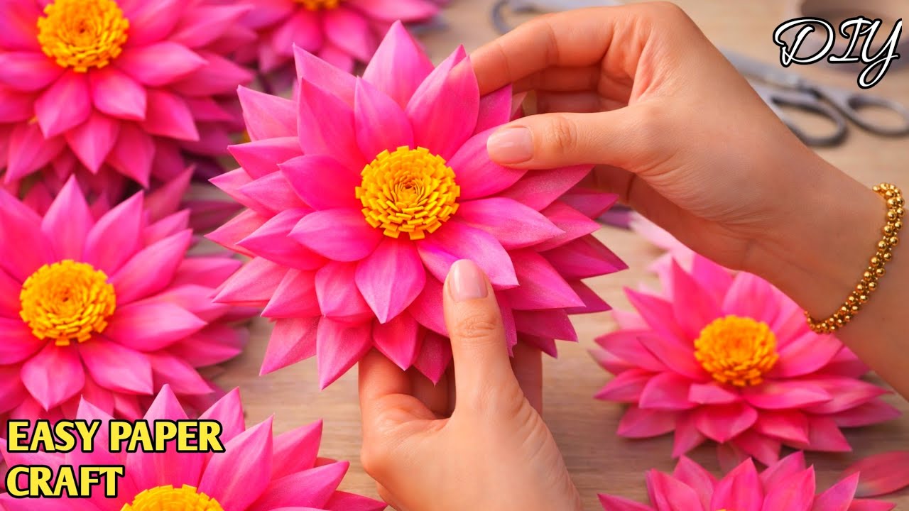 How To Make Beautiful Paper Flower | Diy Paper Flower Craft | Paper Flower making Step By Step
