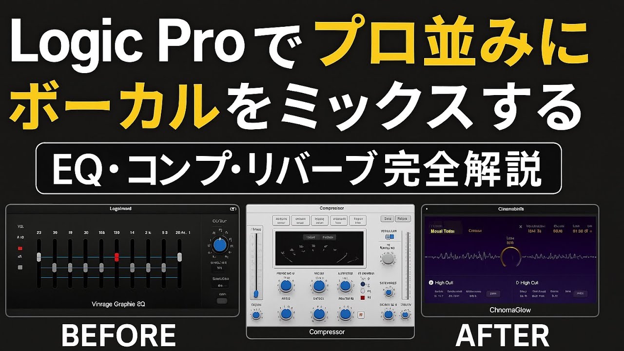 【保存版】Logic Proでボーカルをプロ並みに仕上げる全手順｜EQ・コンプ・リバーブ解説