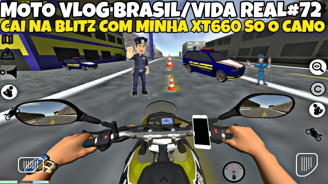 MOTO VLOG BRASIL/VIDA REAL#72 CAI NA BLITZ COM MINHA XT660 SO O CANO