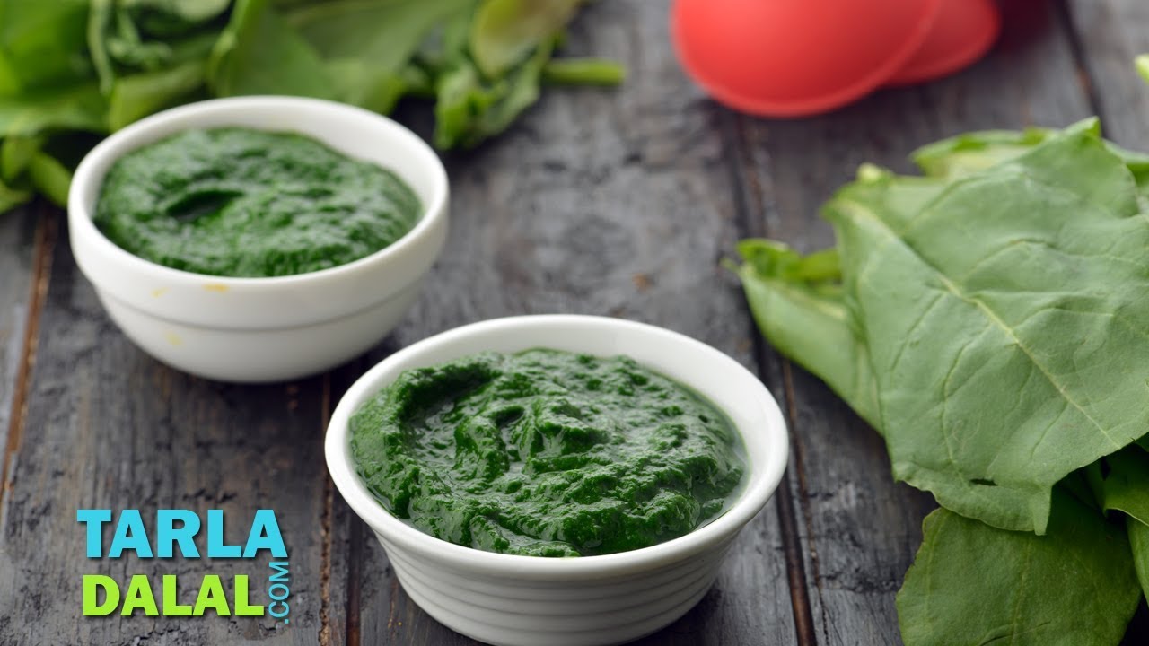 पालक प्यूरी रेसिपी | How To Make Spinach Pur&eacute;e by Tarla Dalal