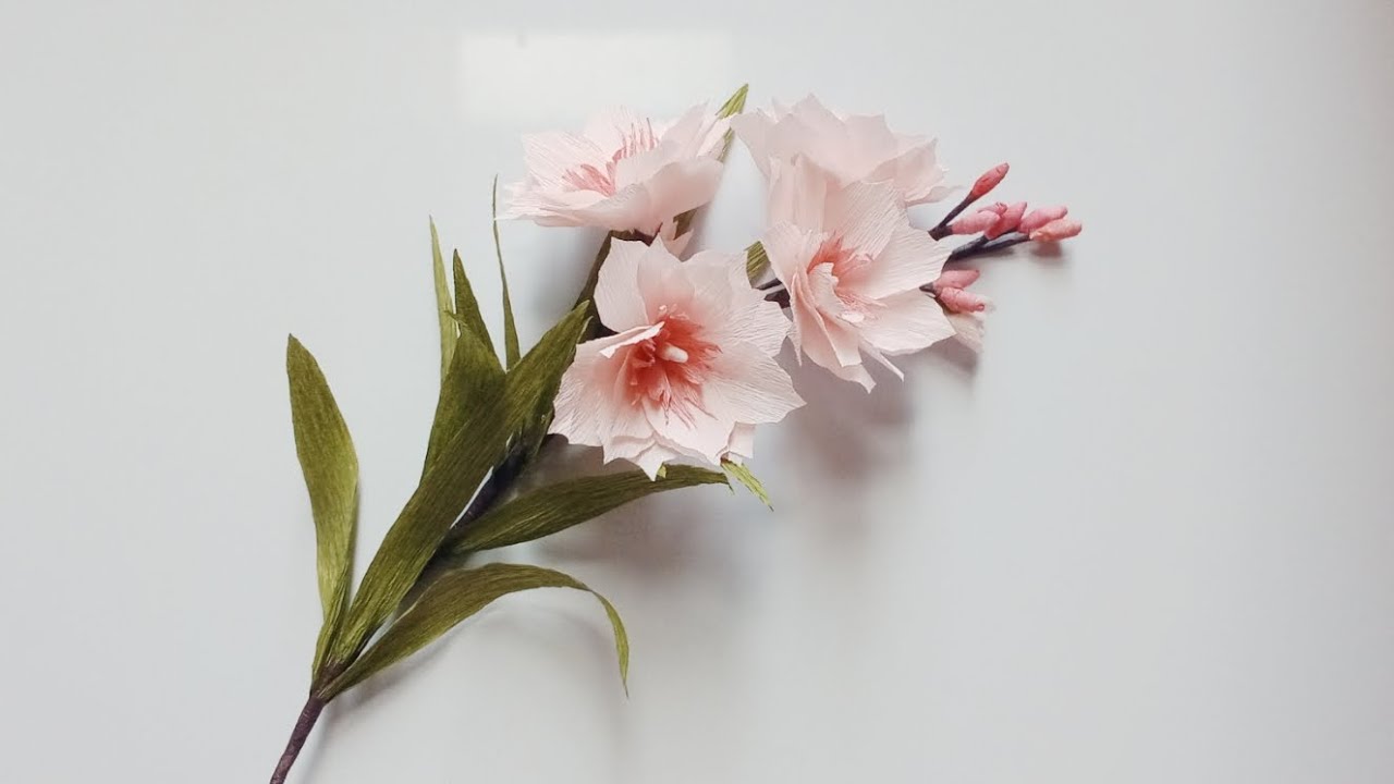 Tropical Oleander Flower / How To Make Flowers From Crepe Paper / Paper Flowers