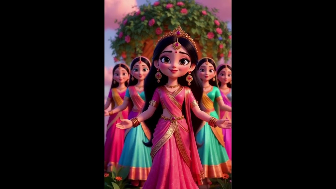 Thumak Thumak Jandi Maiye | Radha & Gopiya Dance Animation | Divine Thumka Step 🔥✨ #  #RadhaDance