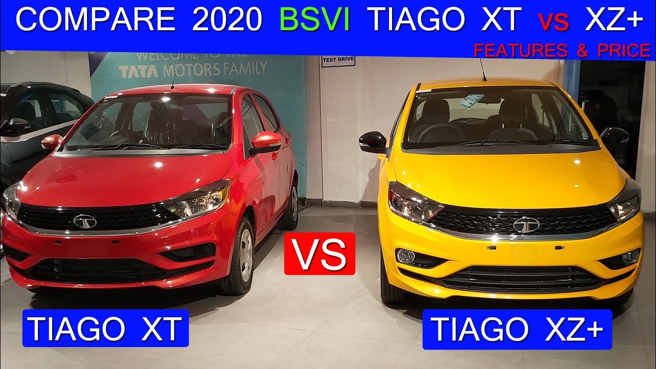 COMPARE TATA TIAGO XT vs XZ+ 2020 BS6 ! FEATURES & PRICE