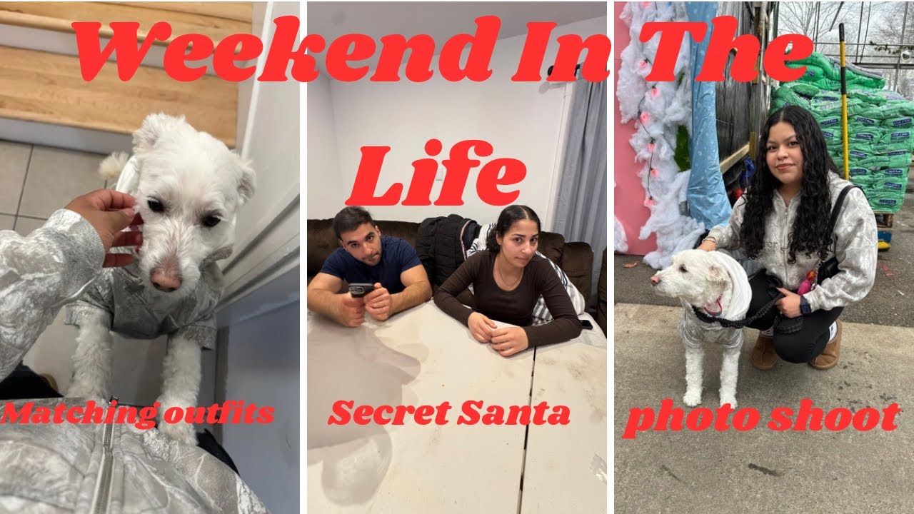 Weekend in the life ( secret Santa , family photo shoot , matching outfits ) 