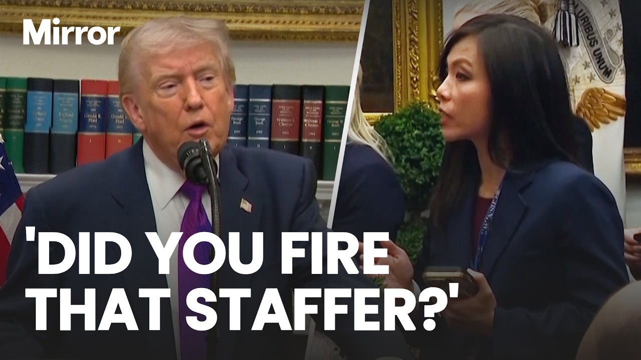 AWKWARD moment Trump is questioned over racist Obama video and Howard Lutnick’s Epstein trip