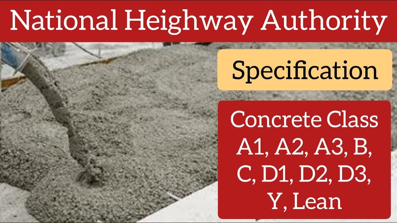 NHA Specification of Concrete Class A, B, C, D, Y, Lean | Urdu / Hindi | All About Civil Engineer