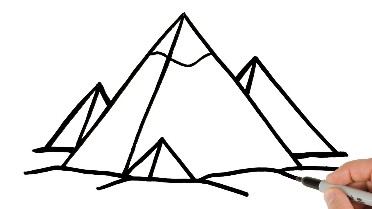 How to Draw The Egyptian Pyramids | Easy Step-by-Step Tutorial!