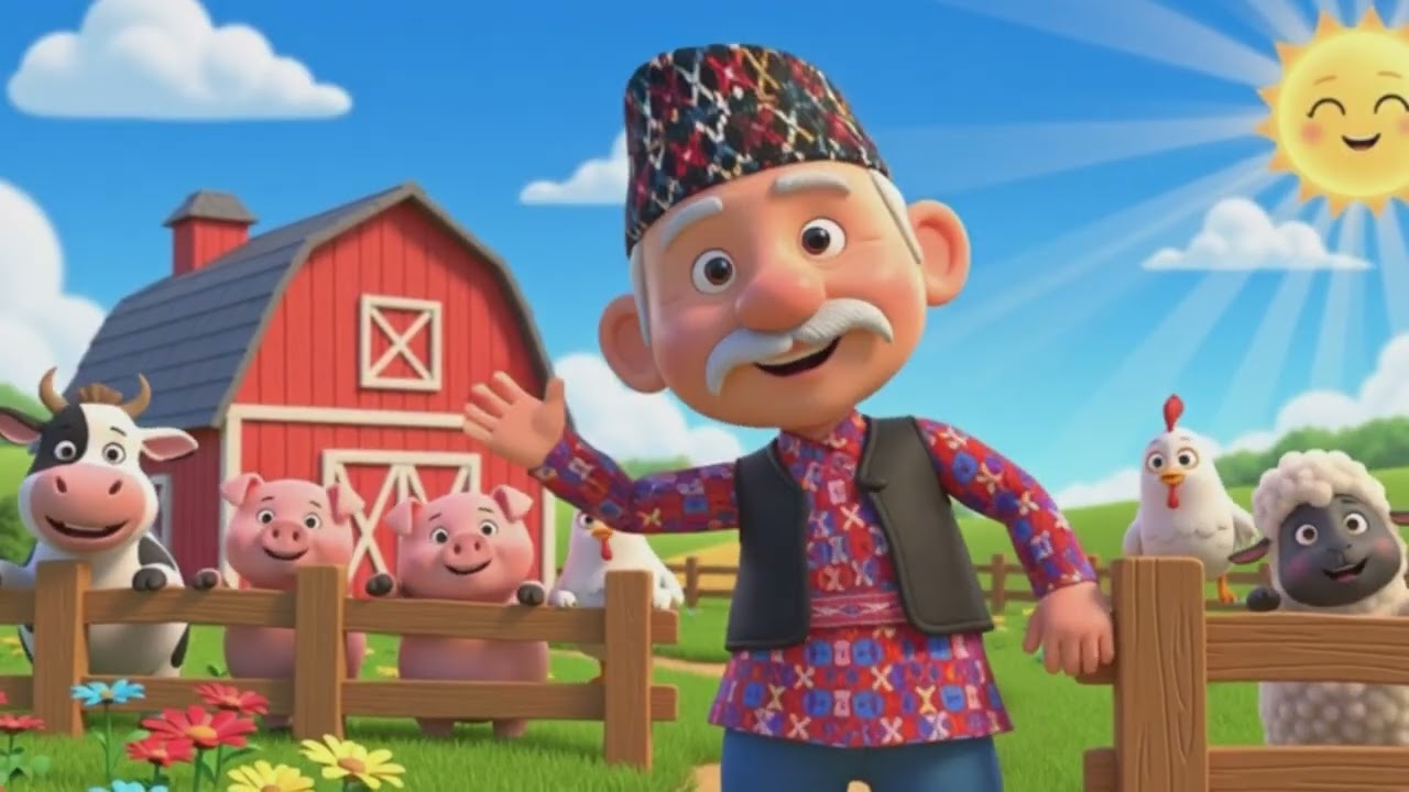Nepali old MacDonald had a farm | Nepali Nursery Rhymes for Kids | Fun Animated Songs|