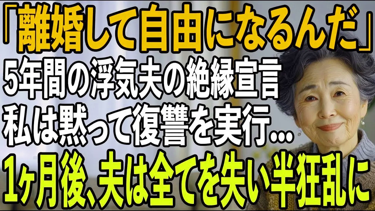 「お前との老後は無理」浮気相手と再婚する宣言をする62歳の夫。5年間知らないふりをしてきた私が黙って準備した”恐ろしい復讐計画”ー1ヶ月後、夫は全てを失い半狂乱に【シニアライフ】