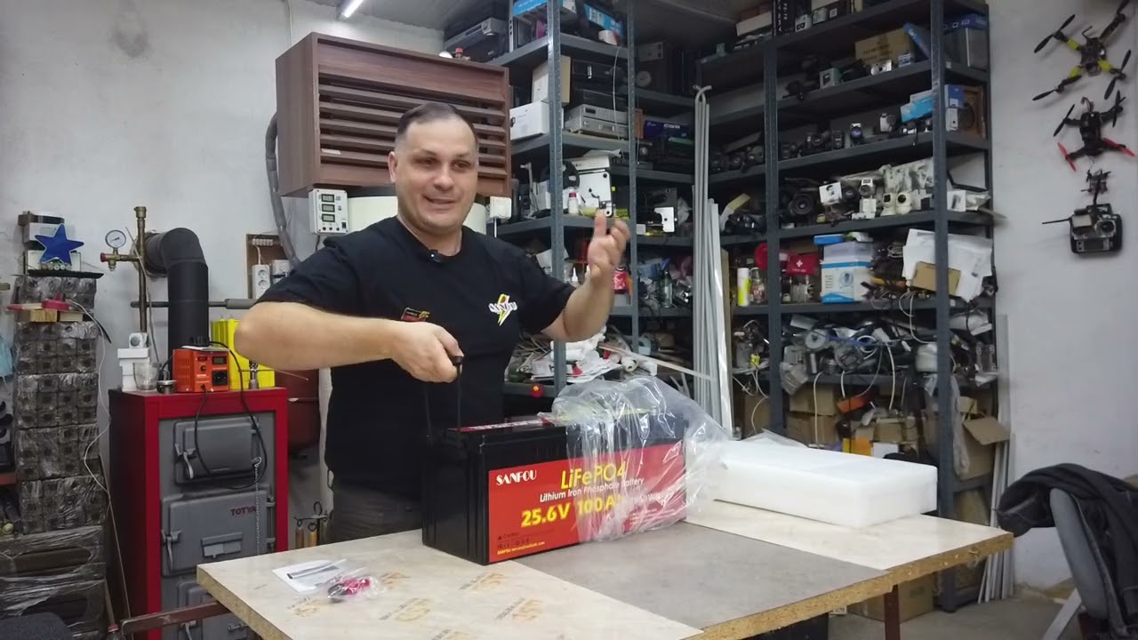 SANFOU 25.6V 100Ah LiFePO4 teszt+kötésmódok